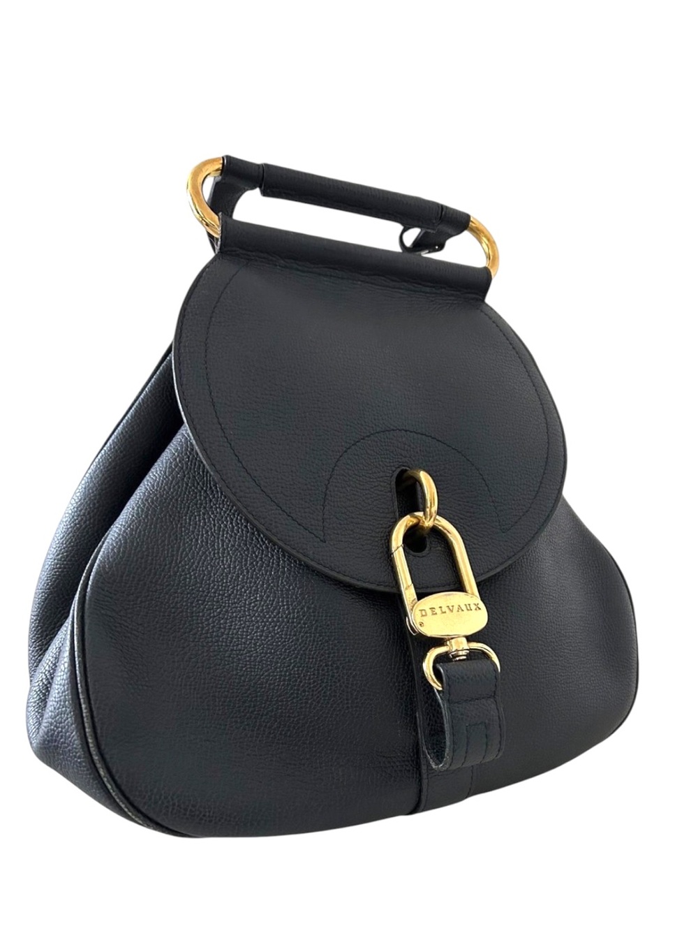 Delvaux Vintage 1991 Cerceau GM in Navy Blue